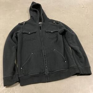 vintage y2k fur lined helix cargo hoodie